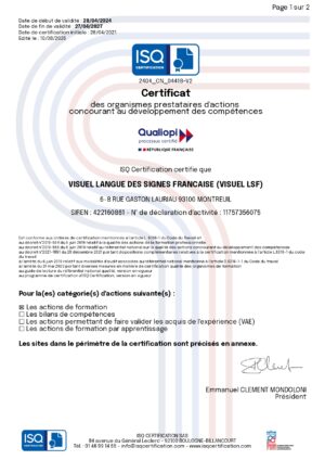 Certificat Qualiopi