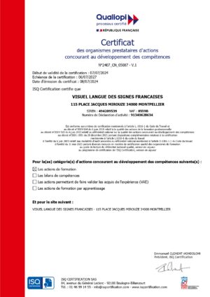 Certificat Qualiopi n°2407_CN_05087.V.1